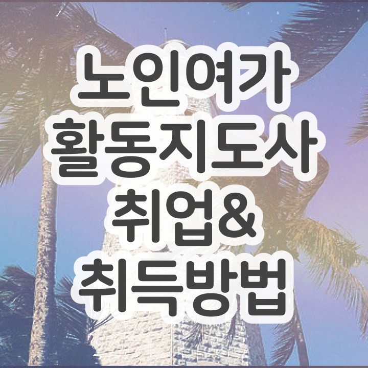  노인여가활동지도사 분석가 , 노인여가활동지도사자격증 15일 만에 취득한 과정