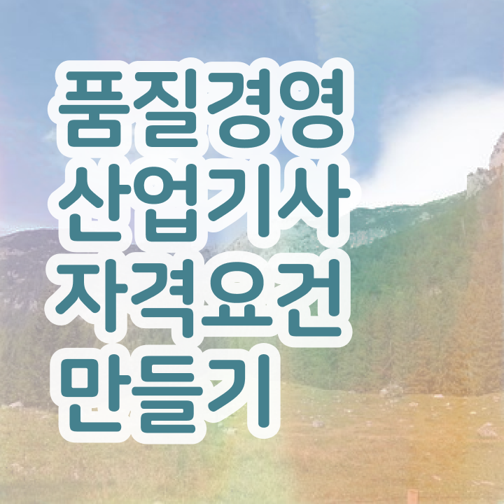 품질경영산업기사 자격요건 독학으로 15주만에 완료한 비법