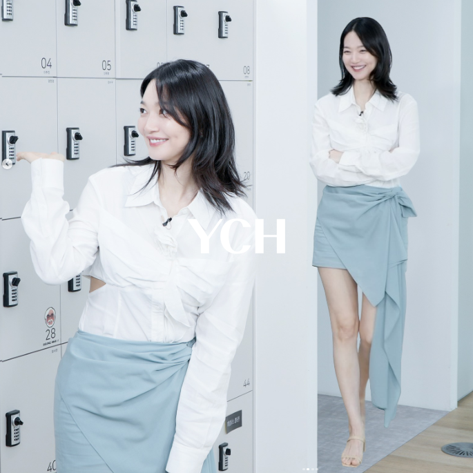 김우빈의 그녀 살롱드립2 <b>신민아</b> 옷패션 화이트 셔츠... 