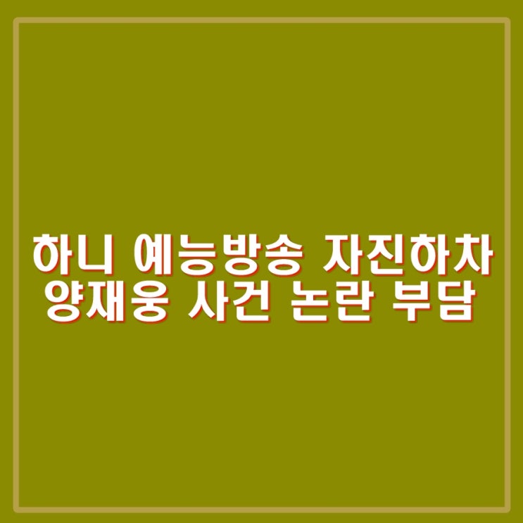 <b>양재웅</b> 정신병원 사망사건 논란이 부담되었을 듯.