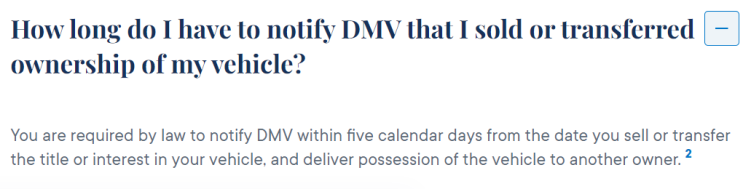  미국에서 중고차 판매완료시 필수사항 - DMV에 신고하기(Notice of Transfer and Release of Liability)