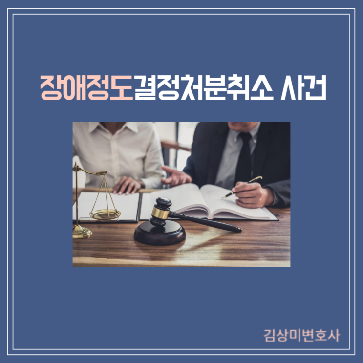  [부산/울산/경남/김해 장애등급 변호사] 장애정도결정처분취소 사건 - 시각장애
