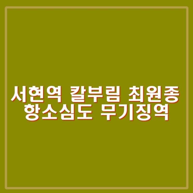 분당 서현역 흉기난동범 <b>최원종</b> 2심도 <b>무기징역</b>. 검찰은 사형... 