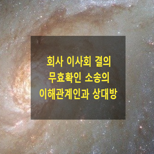  회사 이사회 결의 무효확인 소송의 이해관계인과 상대방(피고적격)