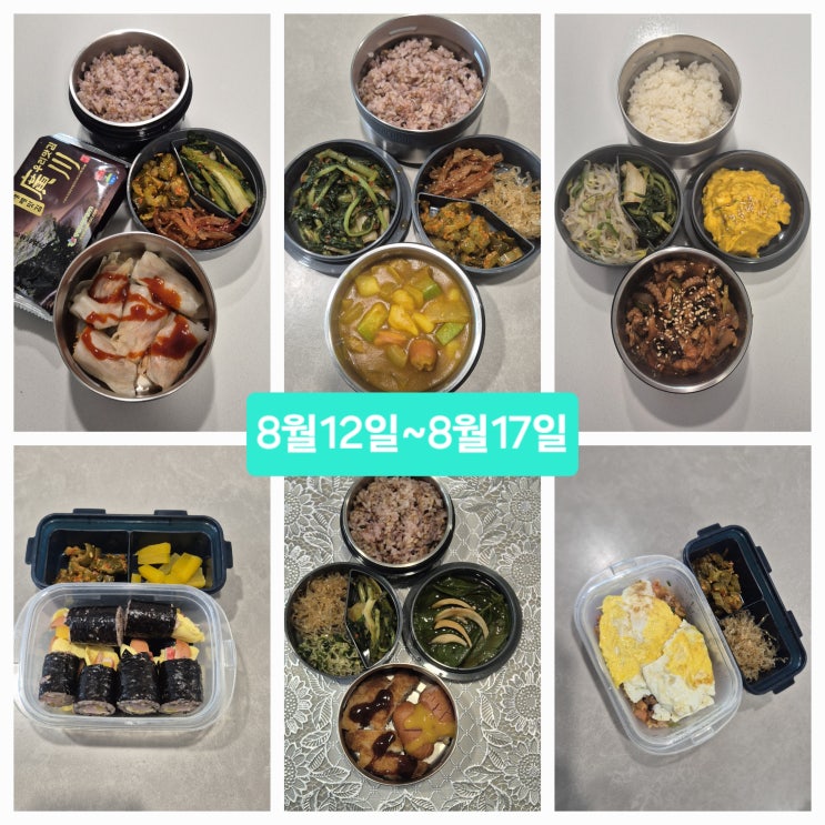  간단하게 싸주는 남편의 일주일 점심 도시락 - 8월12일~17일