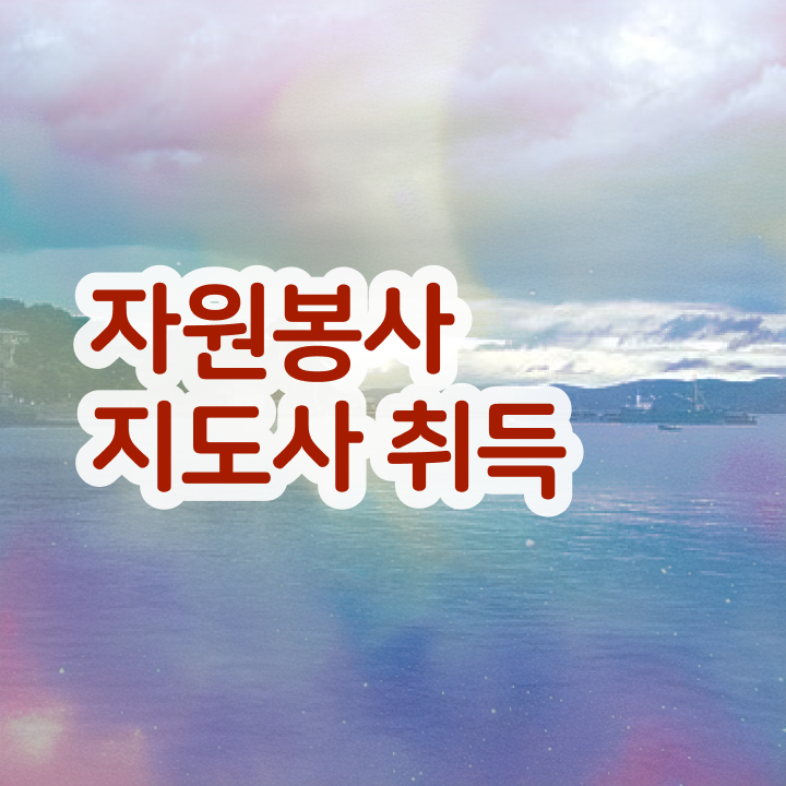  자원 봉사시간 , 자원봉사지도사 자격증 취득한 과정 확인