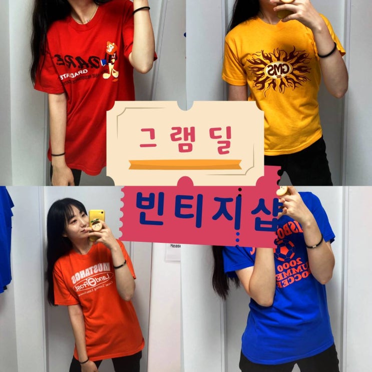 [서울 저렴한 빈티지샵 그램딜] 서울 상봉/망우역 창고형 빈티지샵, 내돈내산 티셔츠 3천원