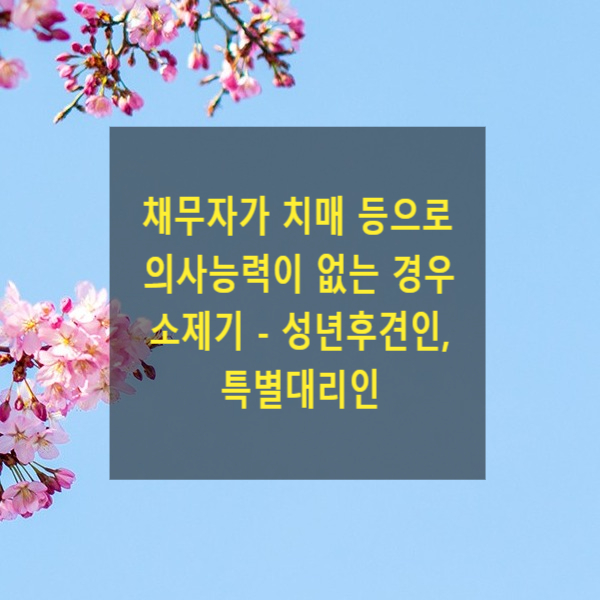  채무자가 치매 등으로 의사능력이 없는 경우 소제기 방법(성년후견인, 특별대리인)