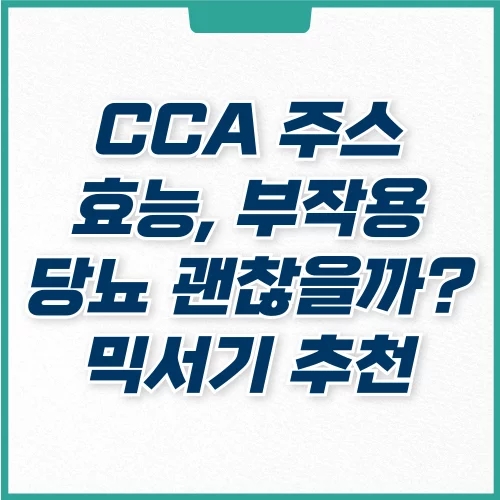  CCA주스 효능, 당뇨에 괜찮을까? 믹서기 추천