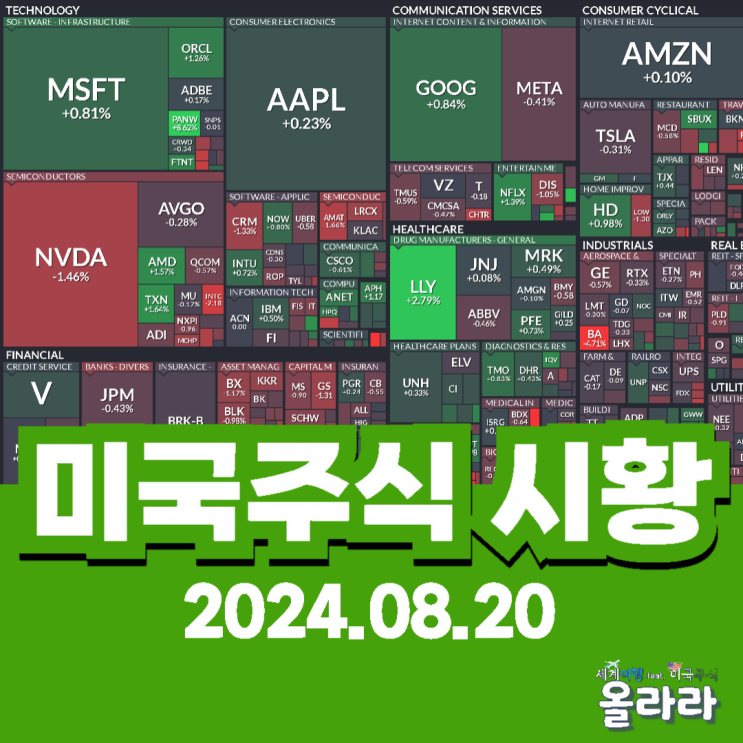  8월 20일 오늘 미국주식 시황 테슬라 TSMC 넷플릭스 일라이릴리