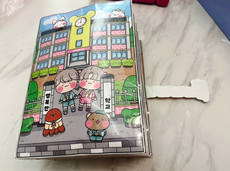 초등여아 스퀴시북 DIY : 소워니놀이터 행복한 우리학교 스퀴시북 후기 장점 단점