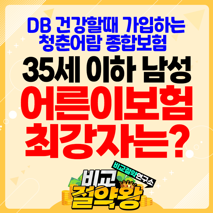 35세 이하 어른이보험 최강자! 2만원 넘게 저렴하다고?! DB 건강할때 가입하는 청춘어람 종합보험