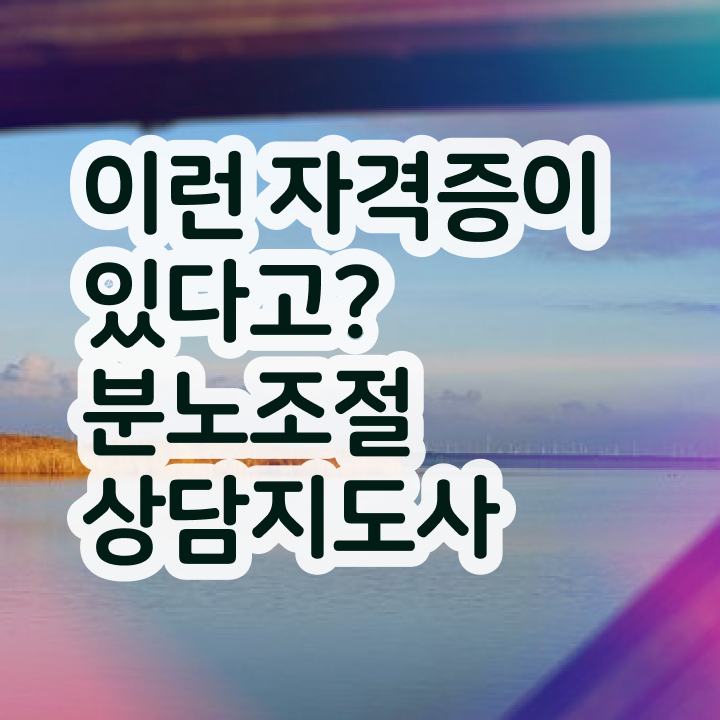  40대남자자격증 , 분노조절상담지도사 조건없이 빠르게 끝냈던 방법