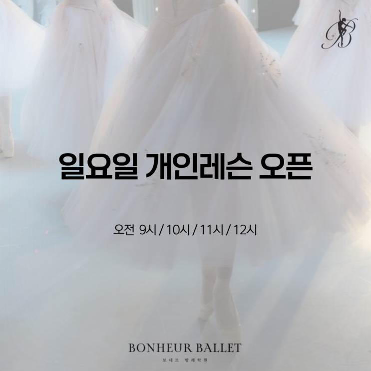  보네르발레학원 :: 일요일 개인레슨 오픈