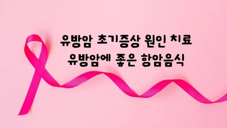  유방암 초기증상 원인 치료 유방암에 좋은 항암음식