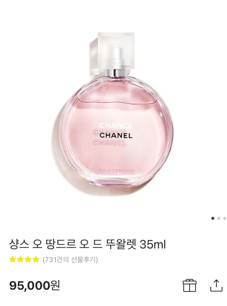  카카오톡 선물하기 샹스 오땅드르 오 드 빠르펭 향수 언박싱