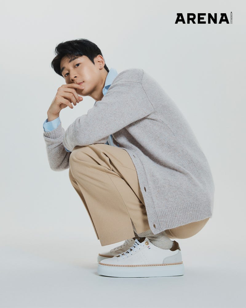 듀퐁 슈즈와 대니구의 만남! 아레나 매거진 9월호 화보 속 운동화, 캐주얼 슈즈, 로퍼 남자 신....