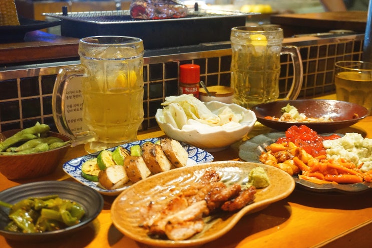  압구정역 근처 맛집 로바타탄요 닭구이 코스가 있는 술집