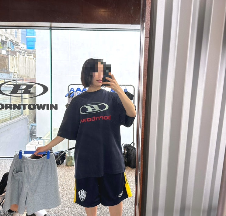  본투윈 여자 오버핏 티셔츠 바지 사커저지 하프팬츠 내돈내산 후기