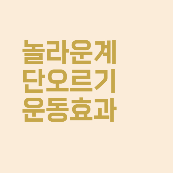  계단 오르기 운동하면 칼로리가 이만큼 소모가 됩니다