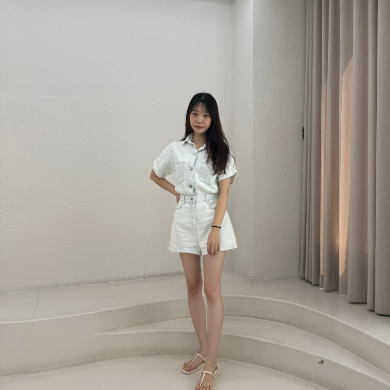 자라 데님 점프수트 데일리룩