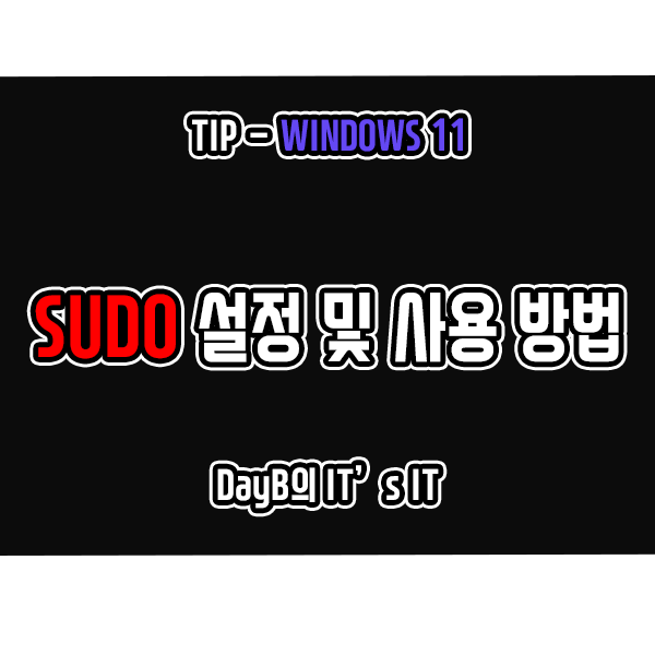 Windows11 CMD명령어 Sudo 설정 및 사용하는 방법 Windows11 CMD명령어 Sudo 설정 및 사용하는 방법