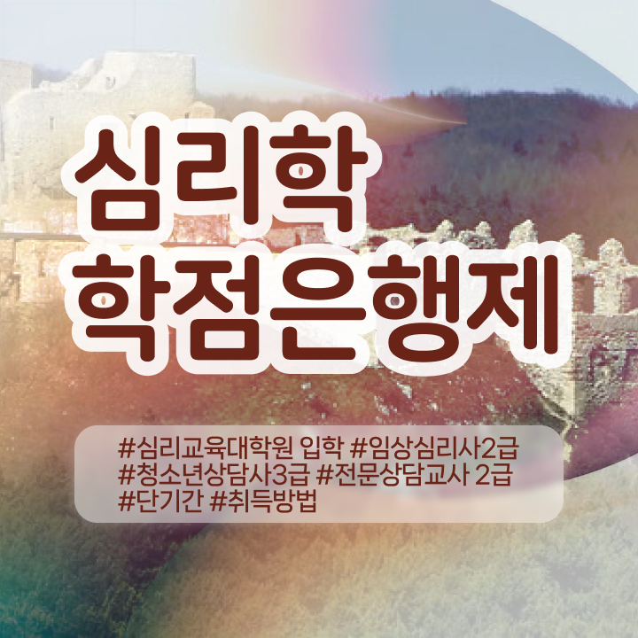  심리학 석사 , 심리학 전공 인강만으로 쉽고 빠르게 준비했던 팁