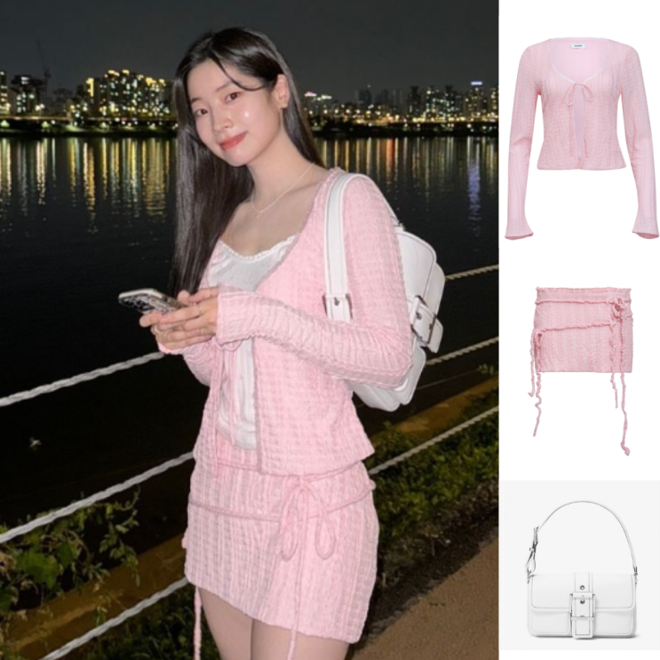 <b>트와이스</b> 다현 인스타 착용한 핑크 가디건 핑크스커트 <b>러블리</b>함