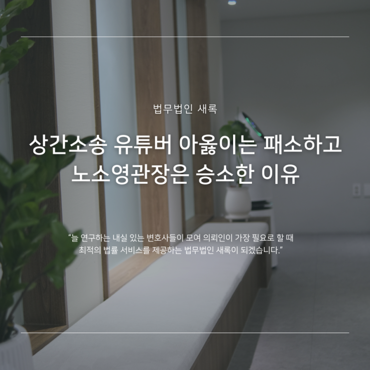  상간소송 유튜버 아옳이는 패소하고 노소영관장은 승소한 이유