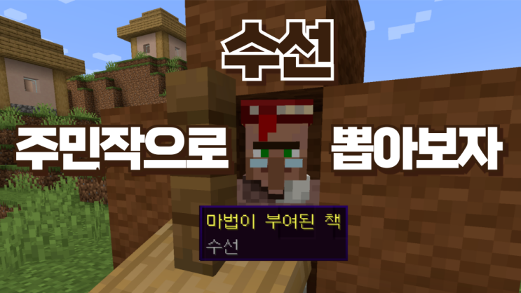  마인크래프트 수선 주민작을 해보자 (늪지 X)