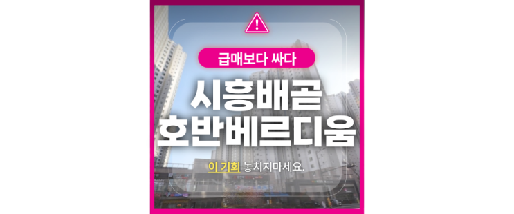  배곧아파트경매 배곧호반베르디움 센트로하임 4억대 찬스!