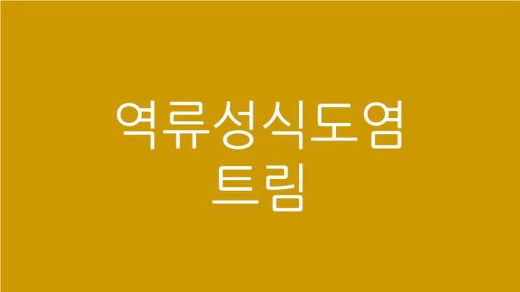  역류성식도염 트림 소화불량에서 벗어나려면