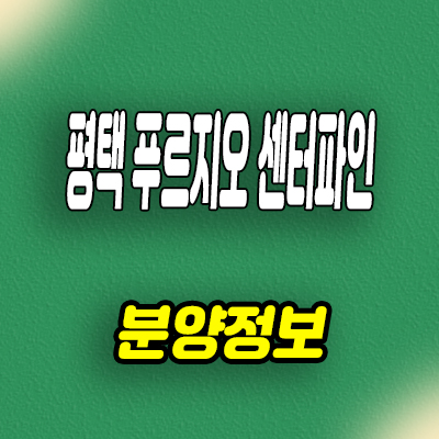  평택 푸르지오 센터파인 화양지구 대우건설 미분양아파트 줍줍 잔여세대 분양가 모델하우스