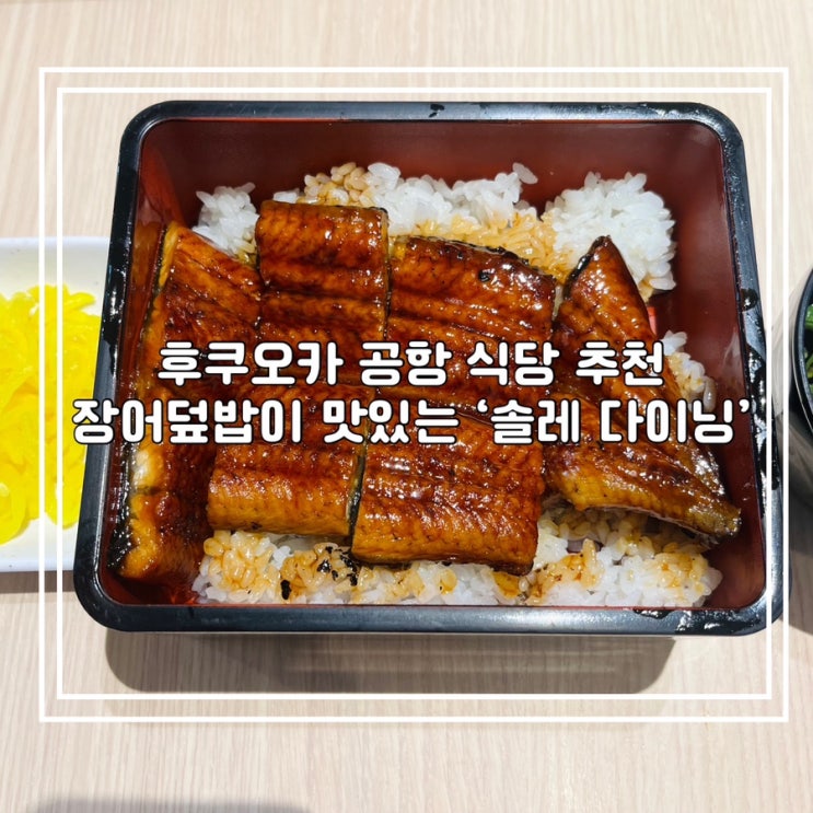  가성비 좋은 후쿠오카 공항 식당 추천 ‘솔레다이닝’ 장어덮밥 이용 후기