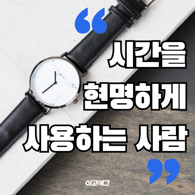  이고에그 EGOEGG | 시간을 현명하게 사용하는 사람