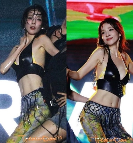 산다라박, 싱가포르 워터밤 무대에서 파격적 비주얼 공개! 팬들과의 약속 지켰다