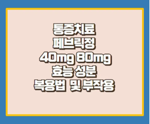  페브릭정 복용 성분 효과 부작용 통풍 치료 필수정보팁