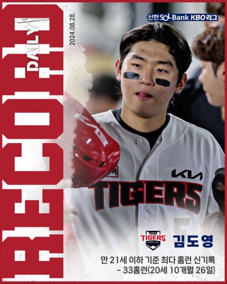 KIA <b>김도영</b>, 27년만에 국민타자 <b>이승엽</b>을 넘고 단일시즌 최연소... 