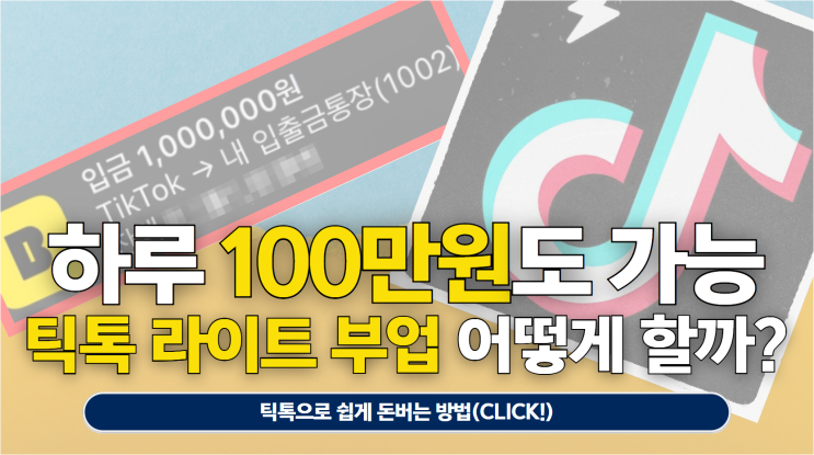  하루에 '20만원'씩 돈버는어플 '틱톡 라이트' 부업