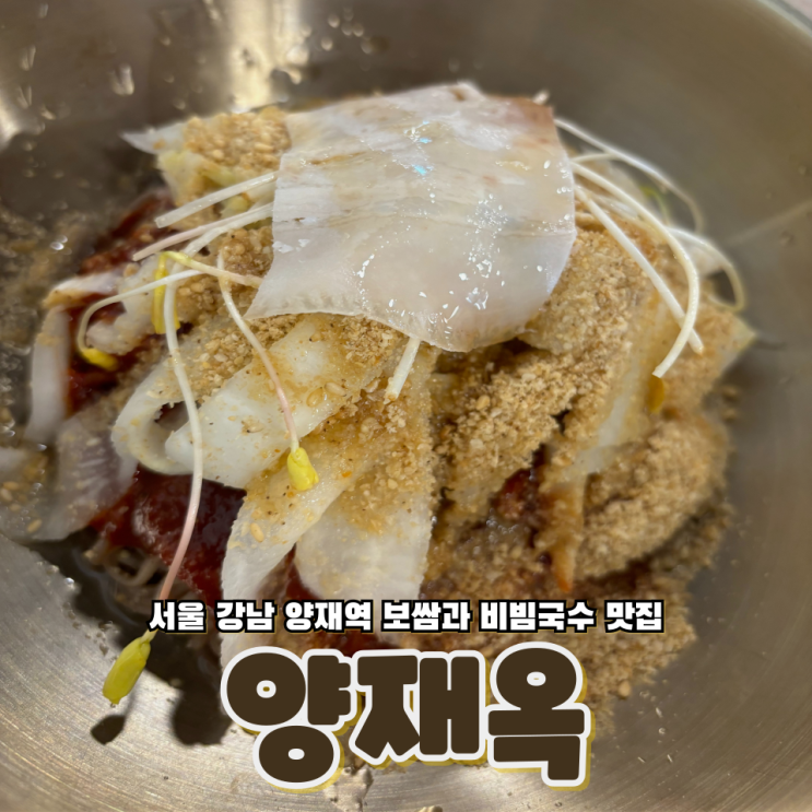  서울 강남 양재역 곰탕전문점이지만 비빔막국수 보쌈 맛집 양재옥