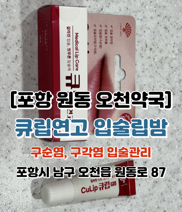  [포항 원동 오천약국] 립밤 각종 입술 치료제 일반의약품 [큐립] 사용방법 알아보기