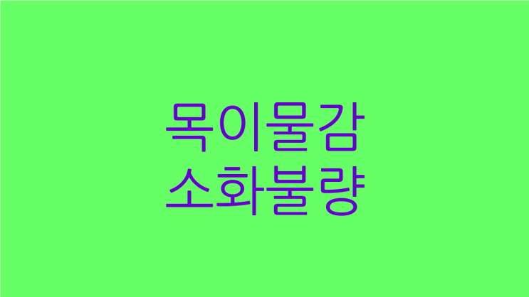  목이물감 소화불량 원인과 치료