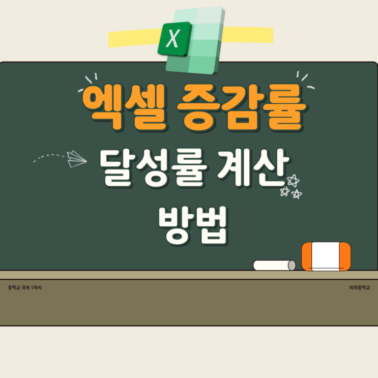  엑셀 증감률과 달성률 계산 방법