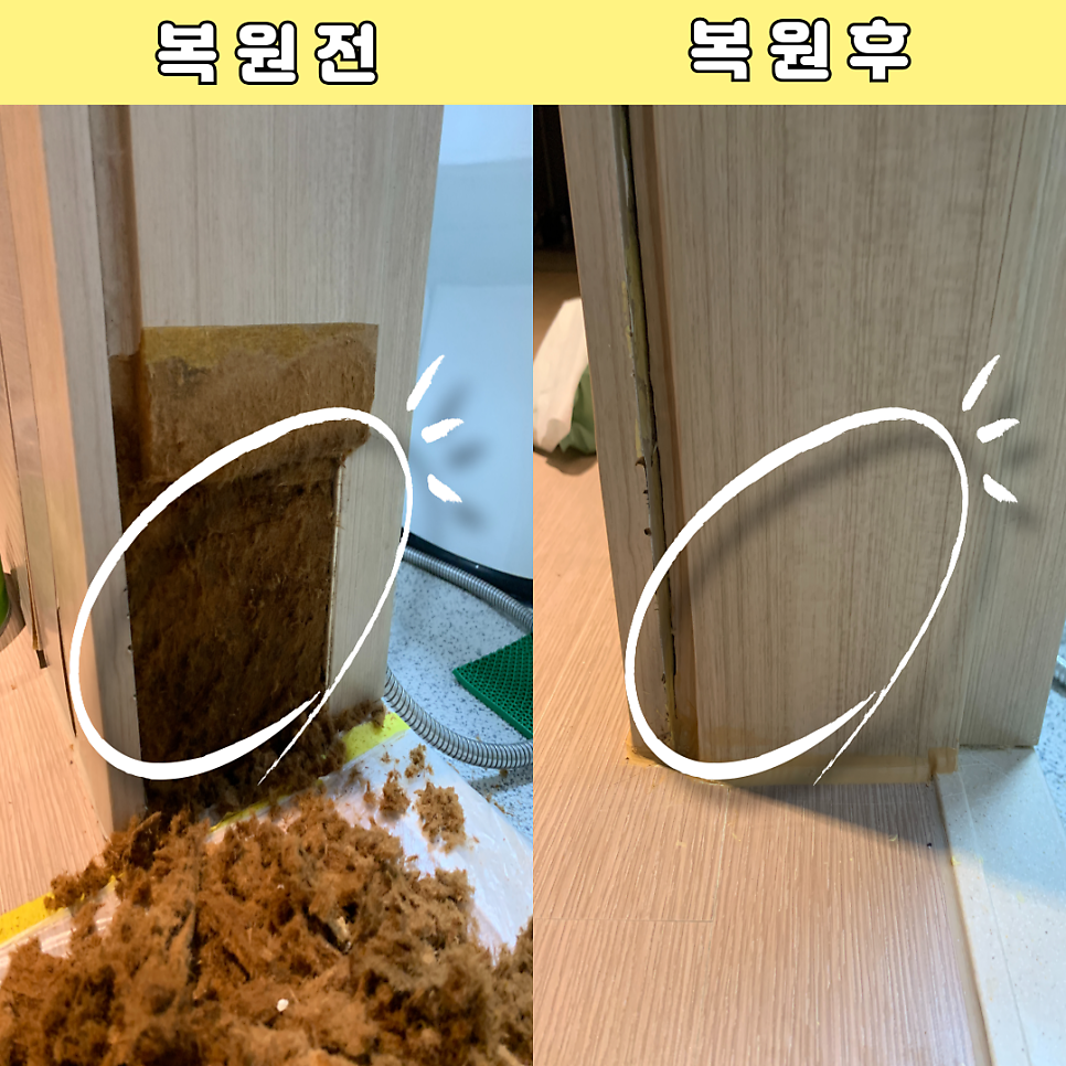 서울상암 물먹은문틀복원 물먹은몰딩복원시트지복원