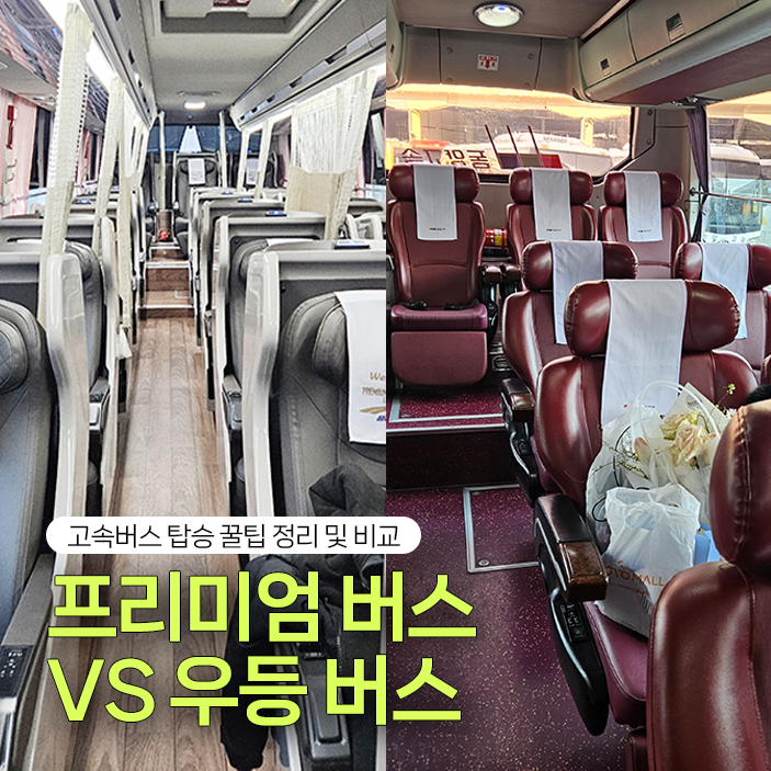 프리미엄 고속버스 우등 좌석 차이, 명당, 충전, 물 총정리