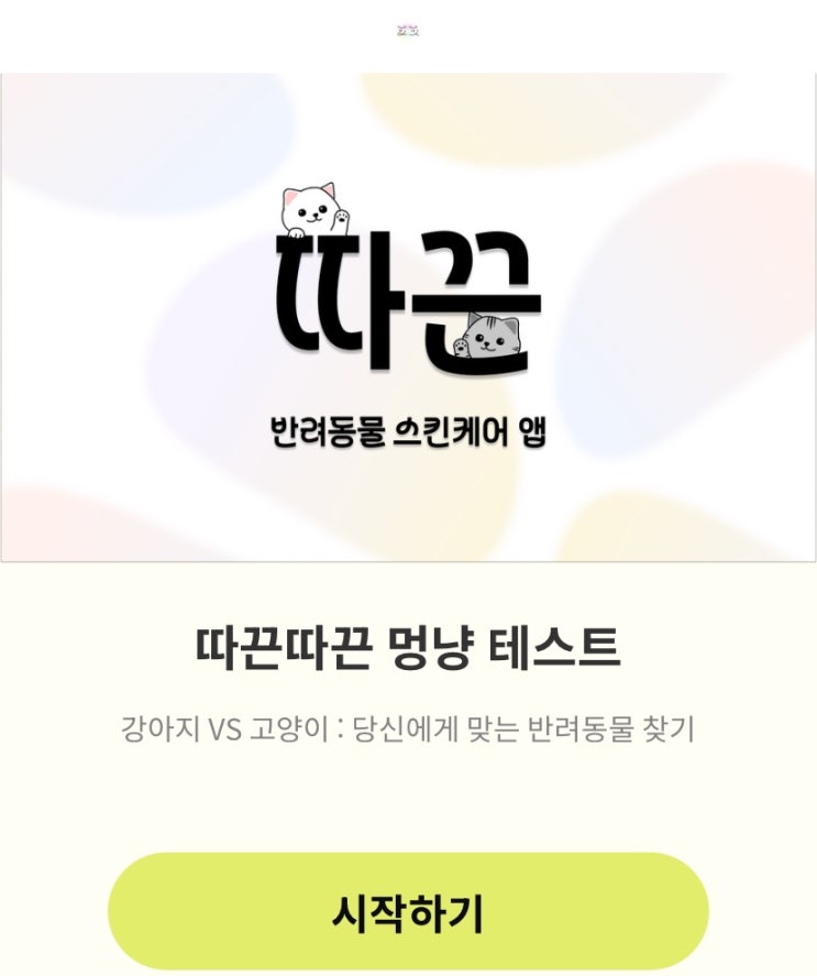  따끈따끈 멍냥 테스트, 나에게 맞는 반려동물 찾기!