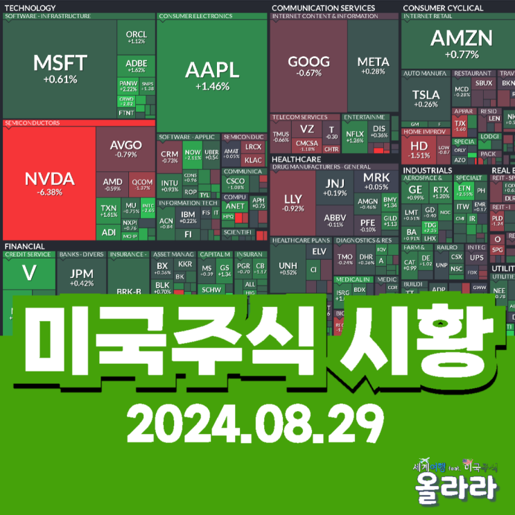  8월 29일 미국주식 시황 엔비디아 구글 크라우드스트라이크
