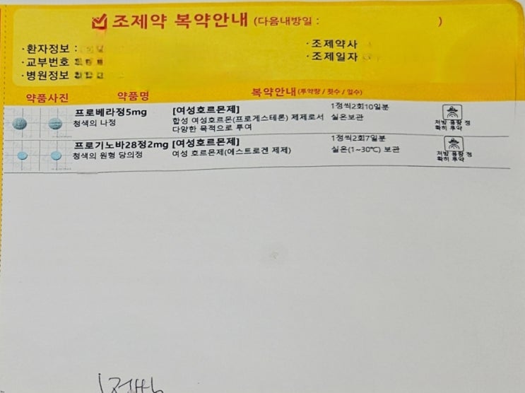  선천성 자궁기형 중격자궁 수술 후기 3-자궁 수술 후 프로기노바, 프로베라 복용하는 이유