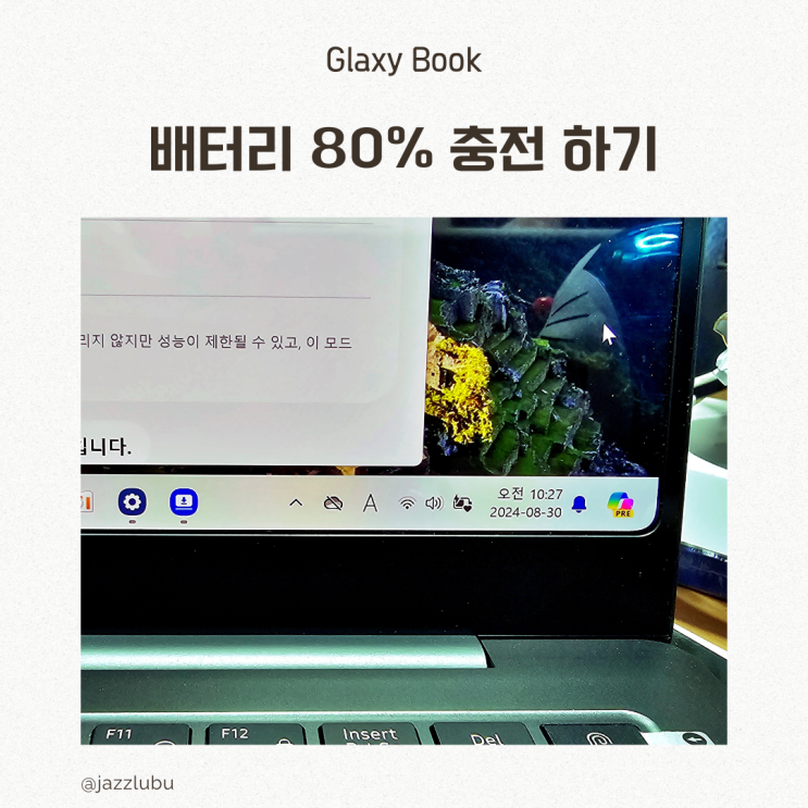  삼성 갤럭시북 노트북 80% 충전으로 배터리 보호 하기