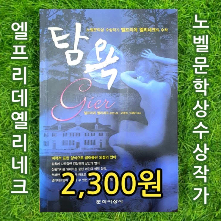탐욕 소설책 노벨문학상 수상작가 엘프리데 옐리네크의 수작 장편소설 2,300원 피아노 치는 여자(영화 피아니스트 원작) 작가 인간의 탐욕 고맹임 이병애 중고책 헌책방 중고서점